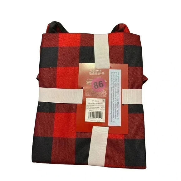 Girls Holiday Buffalo Check Flannel PJ's Nightgown - Wondershop Red Size 4 - Picture 2 of 2